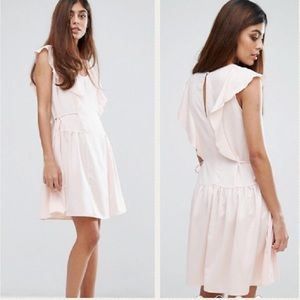 NWT French Connection light pink ruffled dress
